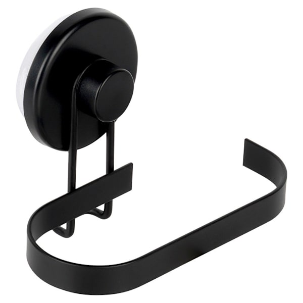 Toiletpapirholder i sort metal med sugekop