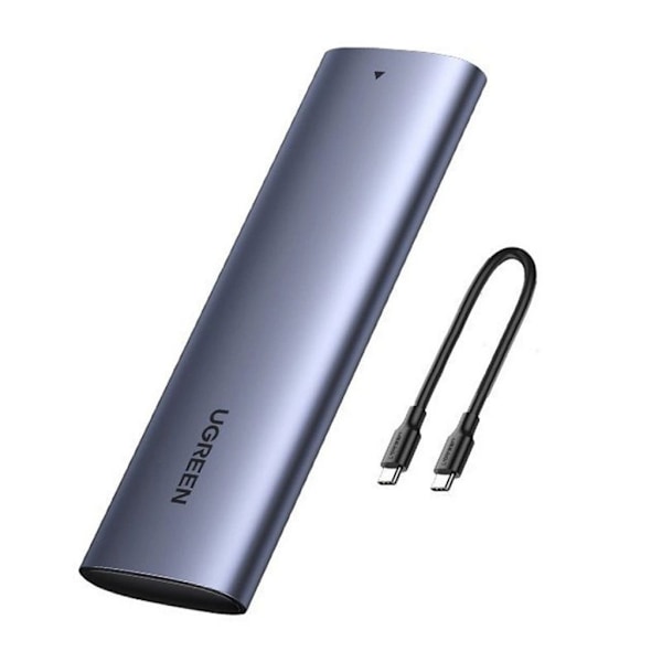 UGREEN M.2 M-Key 10G kotelo + USB-C-kaapeli, 0,5 m - harmaa Harmaa