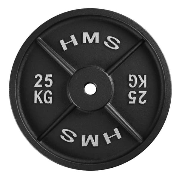 25 kg støbejernsvægtskive, 31 mm hul, sort