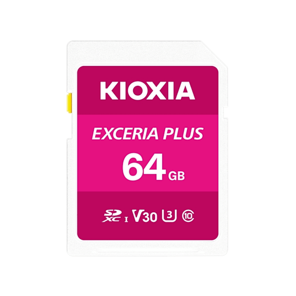 KIOXIA EXCERIA PLUS - Flash-muistikortti - 64 Gt - Video Class V30 / UHS-I U3 / Class10