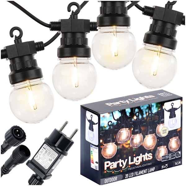 LED haveguirlande 9,5 m 20 stk.