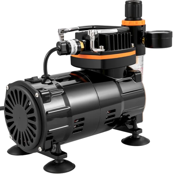 Airbrush-kit med kompressor, dubbelverkande, 3 munstycken