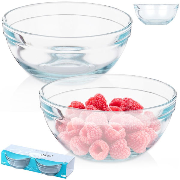 Glasskåle 14 cm, 500 ml 2 stk.