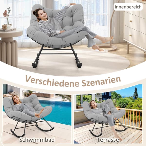 Stor gungstol för inomhusbruk/utomhusbruk med dyna