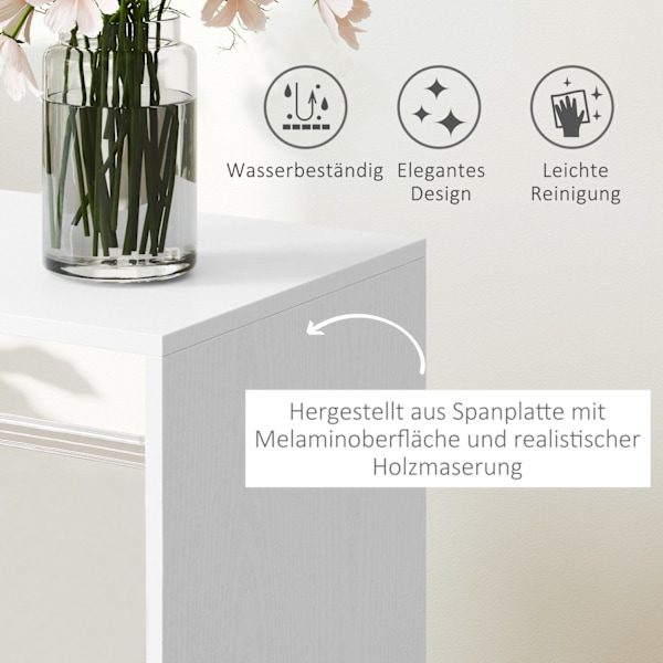Mobil Garderob Garderobsskåp med Hylla 4 Vridbara Hjul för Vardagsrum Sovrum Aluminiumlegering 60 x 40 x 127 cm Vit Aosom