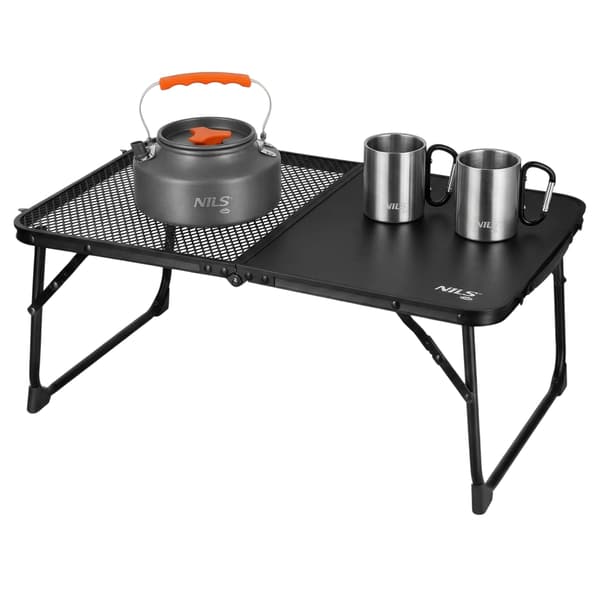 Sort foldbart campingbord – Let, kompakt, 60x40 cm