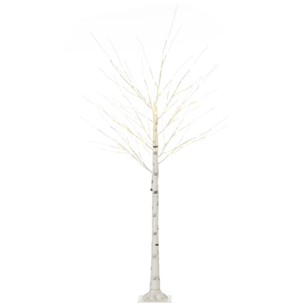 Tekopuu LED-valoilla, valkoinen kaarna, 180 cm