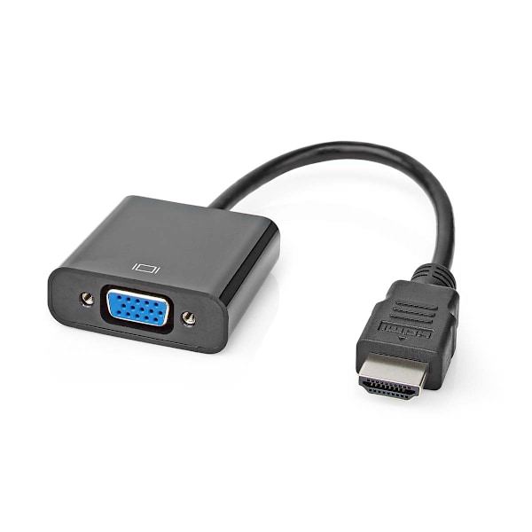 VGA-sovitin | HDMI™ liitin | VGA Naaras / 3.5 mm naaras | Niklattu | Suora | PVC | Musta | Laatikko