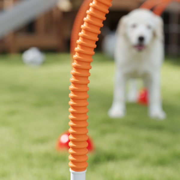 Agility Set Dogs 5-osaiset täytettävät agilityvarusteet koirien harjoitteluun aitasarja säädettävillä agilityovilla kantolaukku koulutustarvikkeet koo