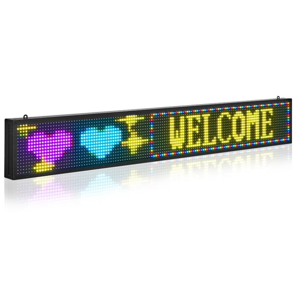 Programmerbar LED-skylt i fullfärg 52x8 tum, Bluetooth