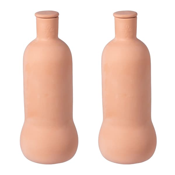 Terrakotta-vattenbehållare för växter, 1 l, set om 2