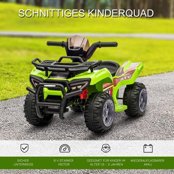 Mini Electric Quad Lasten Sähköiset Atv-Rattaat Etuvalo Lasten Ajoneuvot Lasten Moottoripyörä Sähkö Mönkijät 18-36 Kk Lasten Vihreä