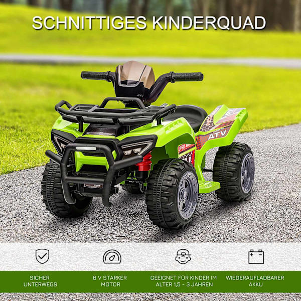 Mini Elektrisk Quad För Barn Elektrisk Atv Barnvagn Framljus Barnfordon Barn Motorcykel Elektrisk Quad För 18-36 Månader Barn Grön
