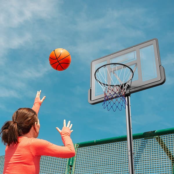 Justerbar basketkorg 1,2–3 meter, 112 cm ryggstöd