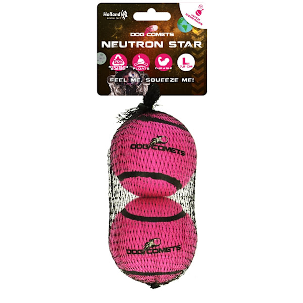 Hundkometer Neutron Star Tennisbal med pieper L Roze 2st