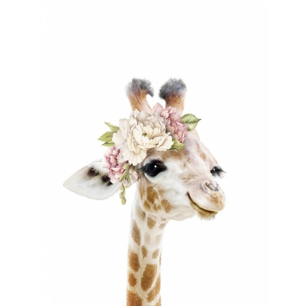 Floral Baby Giraffe - 21x30 cm