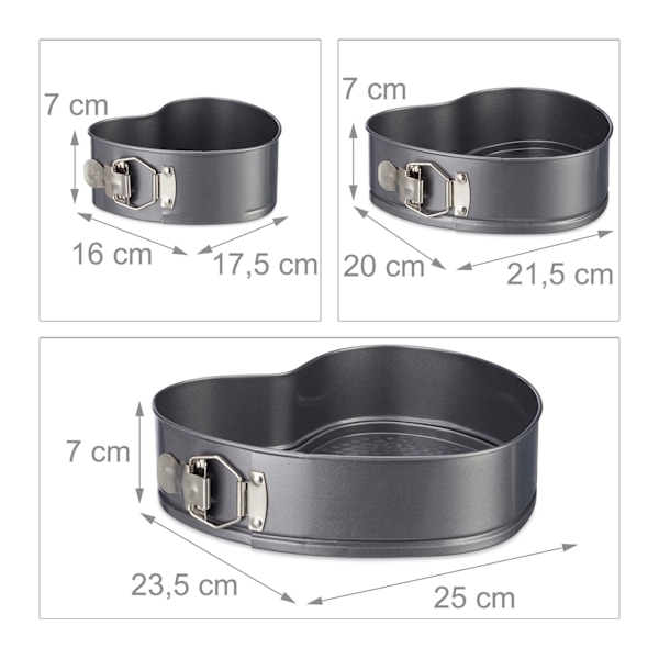 Bageform med hjertesæt af 3