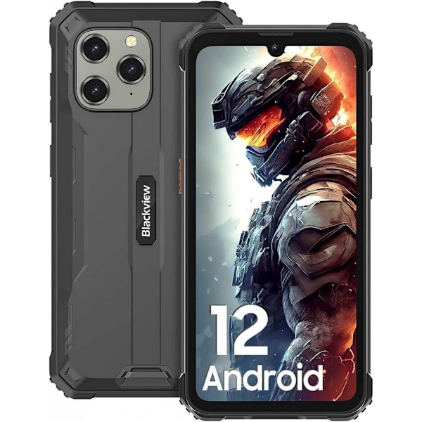 BV5300 pro Black Rugged Smartphone, udendørs mobiltelefon med 7 GB RAM og 64 GB lagerplads