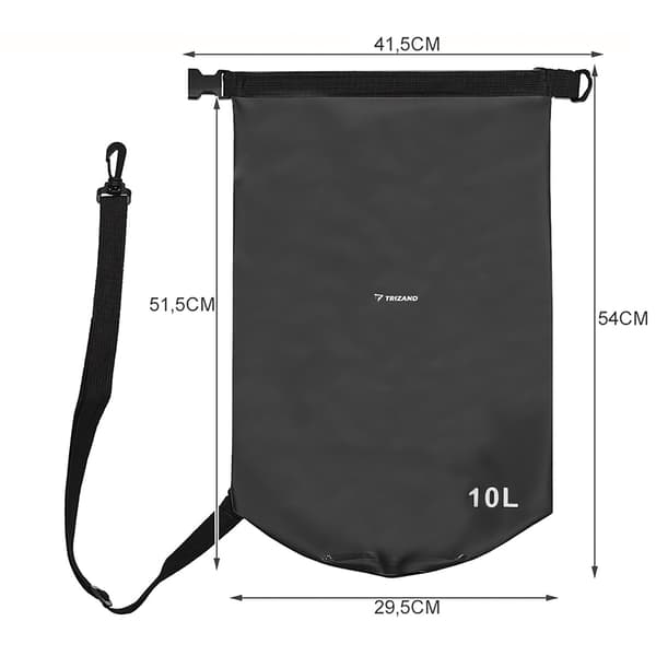 Vandtæt taske 10L sort 23565