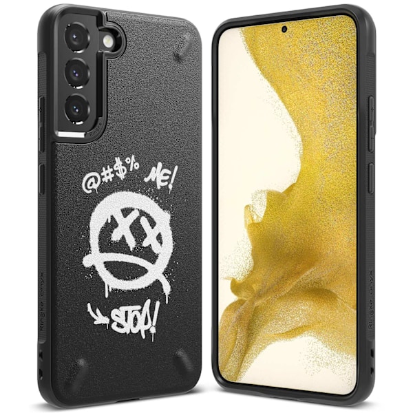 Holdbart etui og cover til Galaxy S22+ Onyx Design Graffiti sort