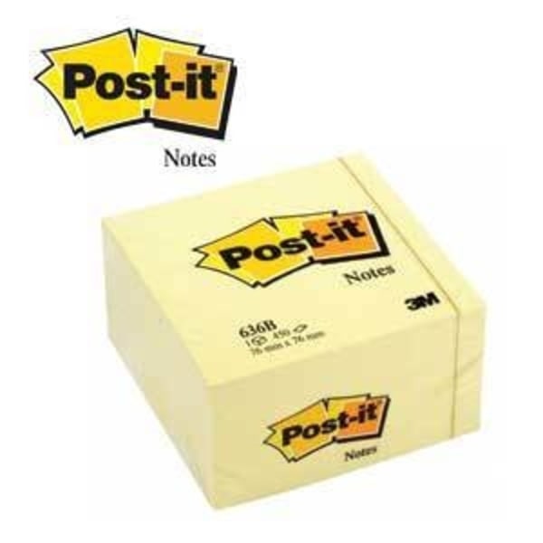 Post-it 636B sticky note terning, 76 x 76 mm, gul