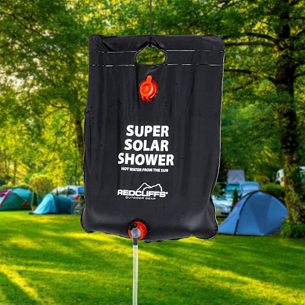 Bærbar solbruser: 50°C varme, 15L tank - perfekt til camping