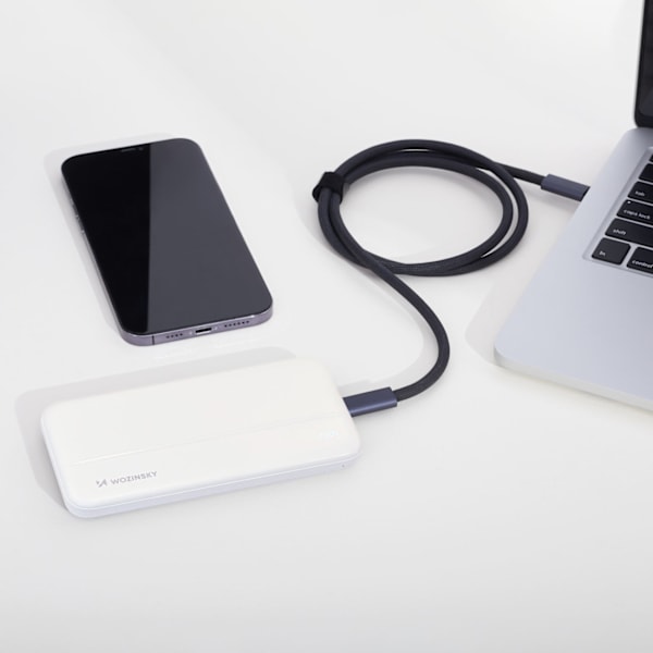Powerbank Li-Po 10000mAh 2xUSB valkoinen