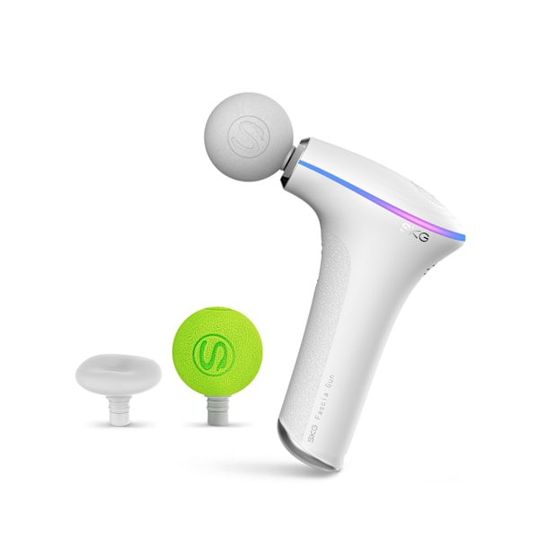 Massager massagepistol 3 hoveder til hele kroppen SKG F5-EN - hvid