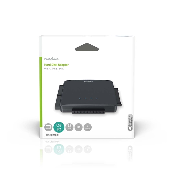 Harddisk adapter | USB 3.2 Gen1 | 2.5 / 3.5 " | IDE + SATA | Strømforsyning