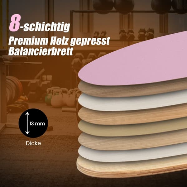 Træbalancebrætsæt med korkrulle og måtte