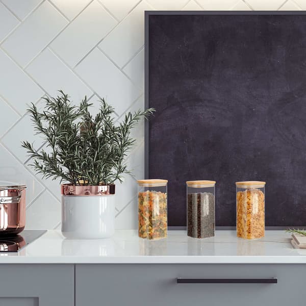 Sæt med 3 opbevaringsglas med låg 1500 ml