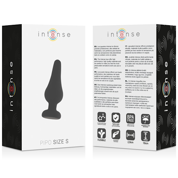 Intense - Analprop Pipo S Sort Silikone 9,8 Cm