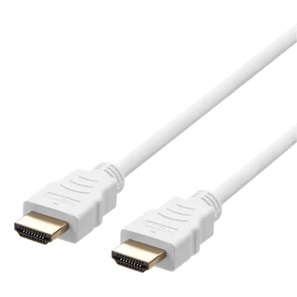 Deltaco Ultra High Speed ​​​​HDMI til HDMI, 2m - Hvid