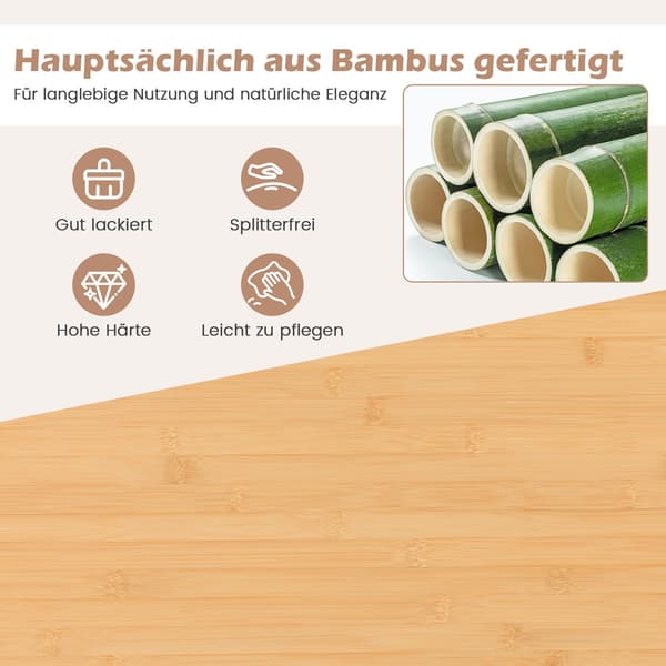 Bambu keittiökärry laatikolla ja pyörillä, 104x40x89 cm