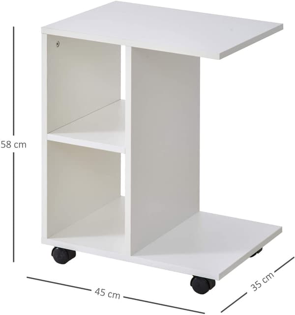 Soffbord sängbord på hjul arrangör