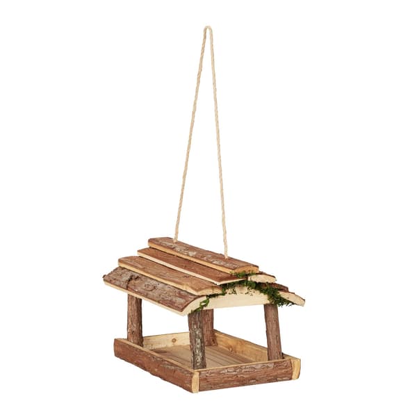 Fågelmatare med bark