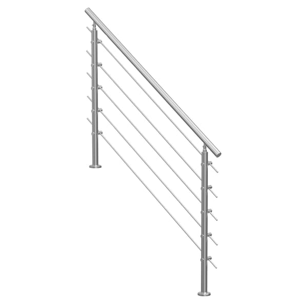 Ledstångssats för utomhustrappa, rostfritt stål, 143 cm, 5 stänger