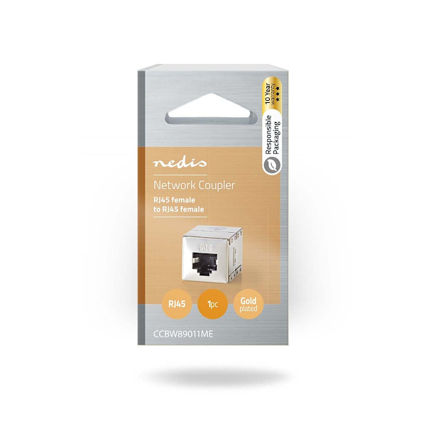Nätverkskoppling | Adapter | Skärmad | RJ45 Hona | RJ45 Hona | Rak | Metall | Låda