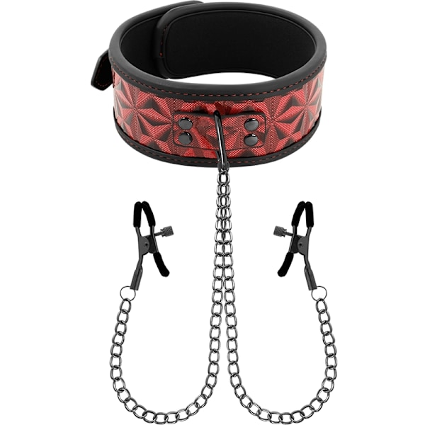 Begme - Red Edition krage med nippelklämmor med neoprenfoder