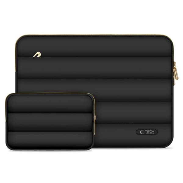 Tech-Protect Puffy Laptopfodral 13-14" med tillbehörsficka - Svart