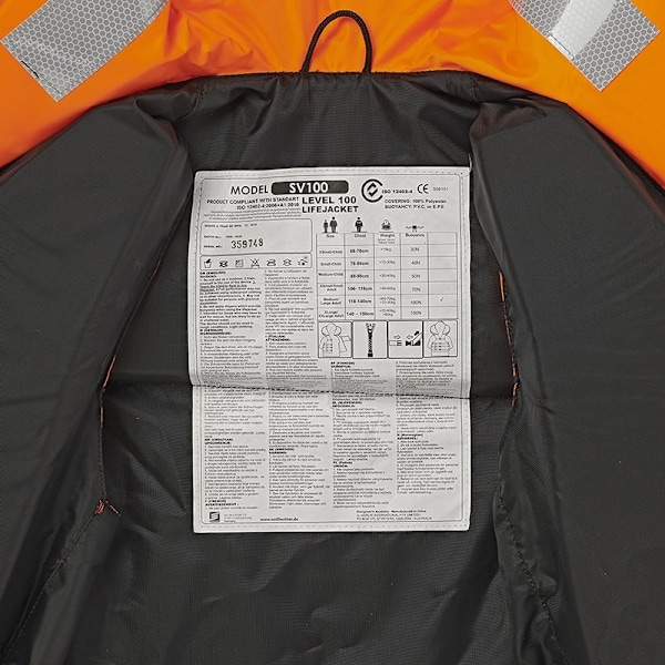 Redningsvest Tornado M/L voksen 60-70kg. 100N / ISO 12402-4