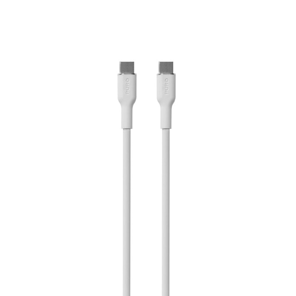 PURO ICON Mjuk kabel - Kabel USB-C till USB-C 1,5 m (Vit)