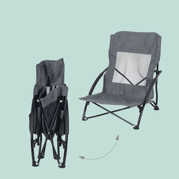 Hopfällbara strandstolar, 2-pack med hög rygg och bärväska