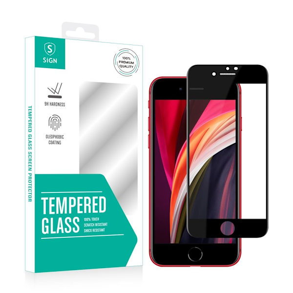 SiGN 3D skärmskydd i härdat glas med dammnät för iPhone SE 2020