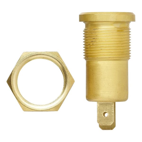 Indbygningsstik DIN 12V messing
