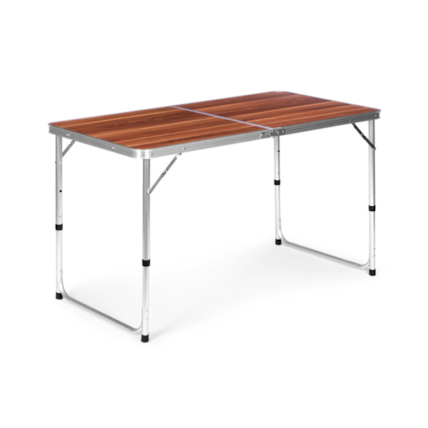 Turistbord foldbart campingbord brun plade 120 x 60 cm