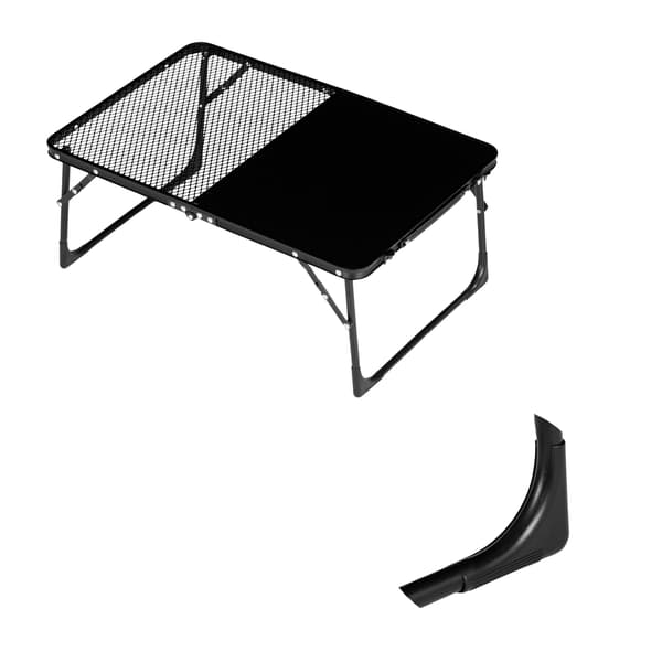 Hopfällbart campingbord 60x40 cm, svart, aluminiumram