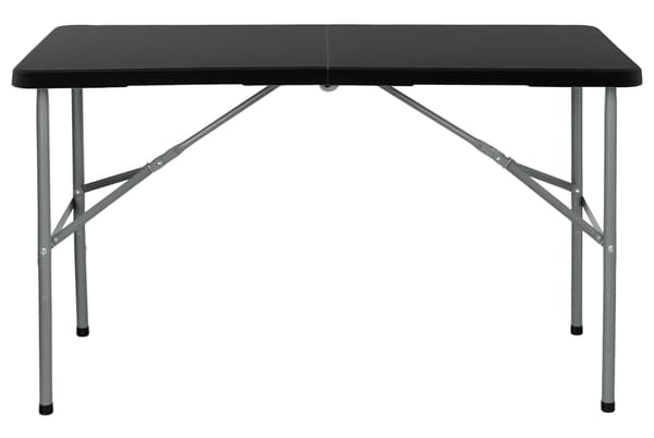 Sammenklappeligt cateringbord, sort, 122 cm, HDPE-plade