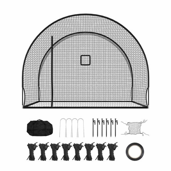 Baseball batting cage net, 30 x 3 x 2,1 m, kaståbning