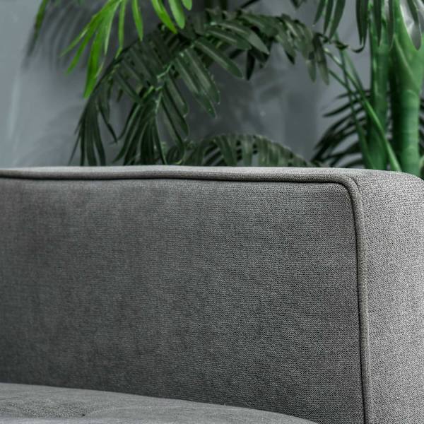 Bäddsoffa 3-Sits Soffa Med Sömnfunktion Justerbar Vinkel Vintage Eucalyptus Wood Bomull Grå